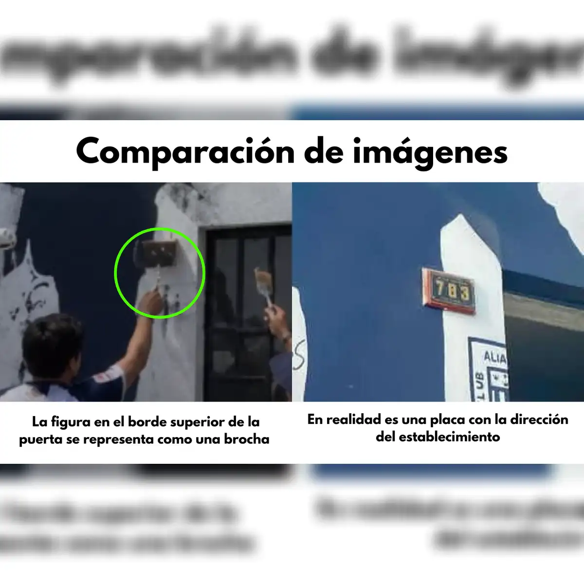 La placa con la dirección del inmueble parece haber sido transformada en una brocha. Foto: Facebook / Instagram | Composición: LR