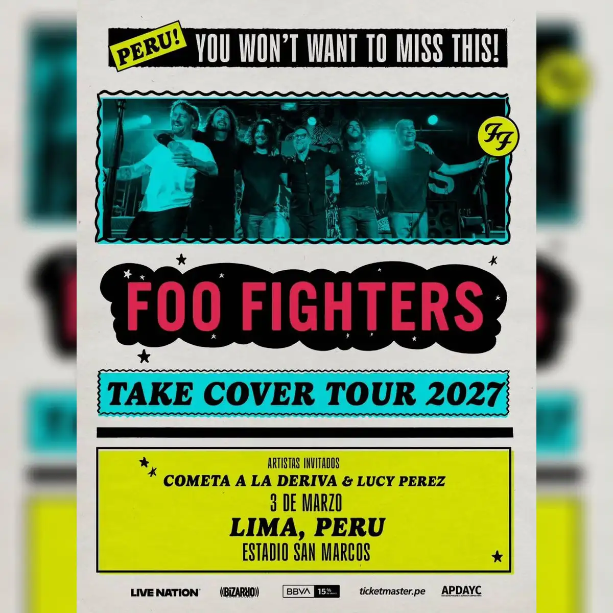 Este será el primer concierto de Foo Fighters en Perú tras más de 30 años de carrera