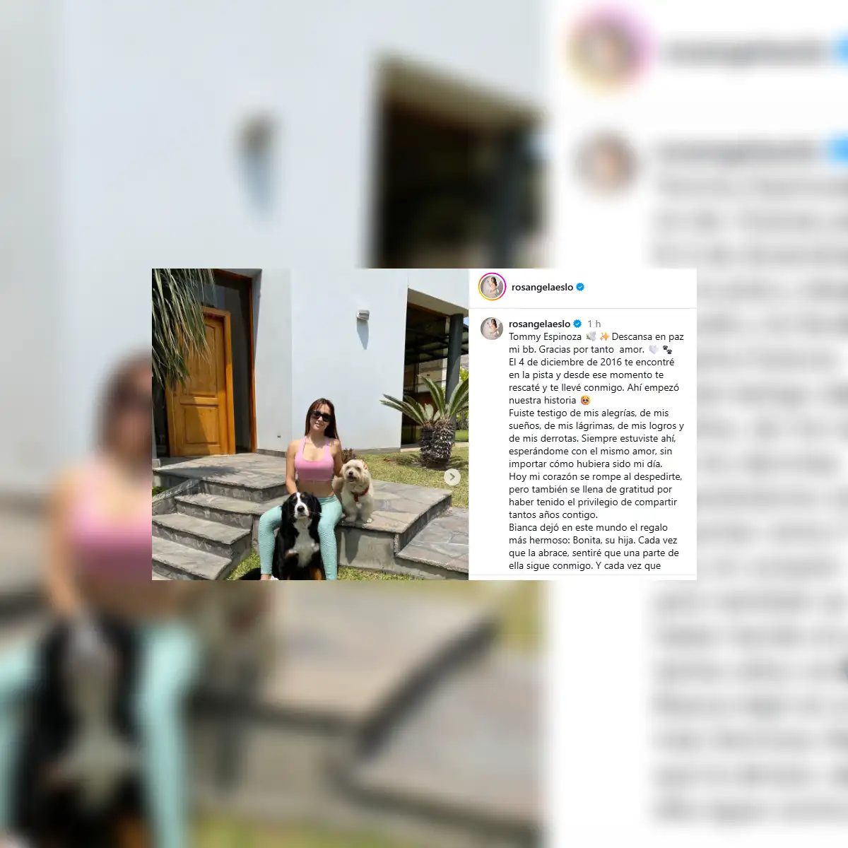 Rosángela Espinoza compartió triste noticia en sus redes sociales el 6 de agosto.
