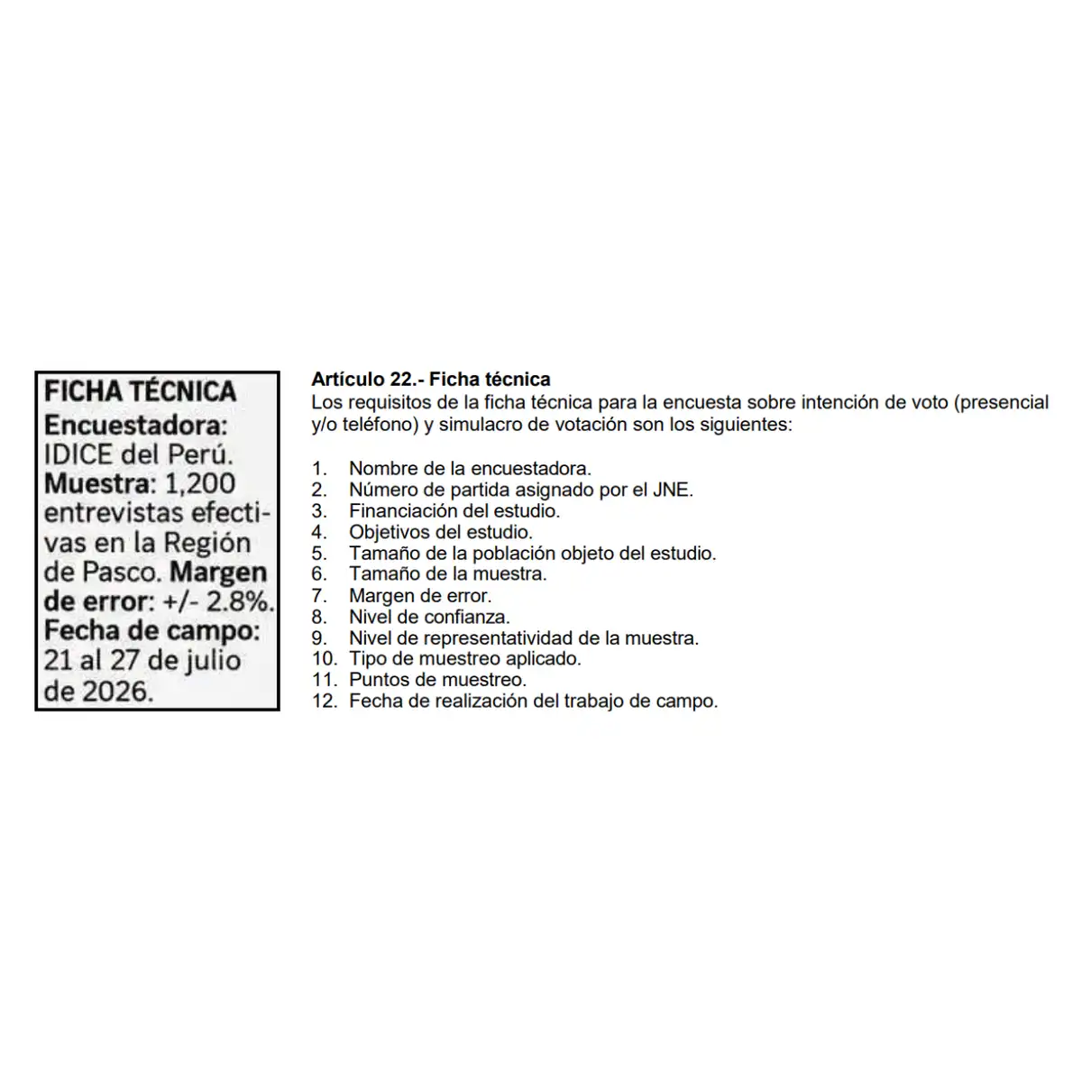 El estudio presenta una ficha técnica incompleta. Foto: Facebook / JNE