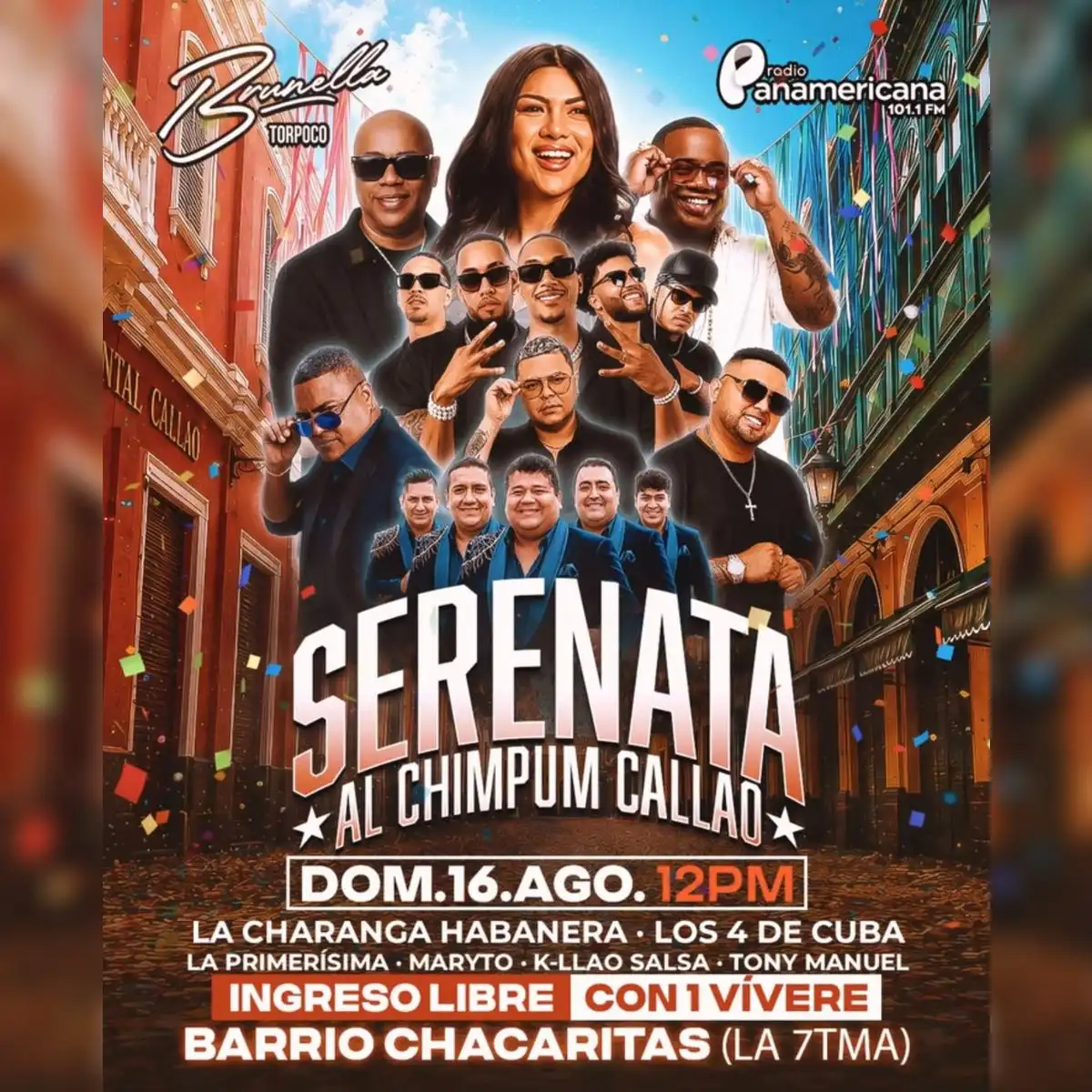 El nuevo sencillo de Brunella Torpoco se presentará oficialmente el domingo 16 de agosto durante la Gran Serenata al Chimpum Callao, un evento que promete reunir a varios artistas internacionales y nacionales.