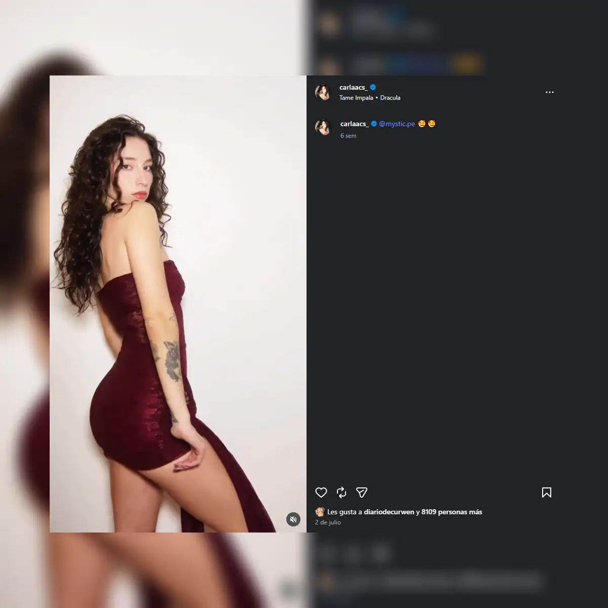 Carla Campos Salazar cerró los comentarios tras ampay. Foto: Instagram.