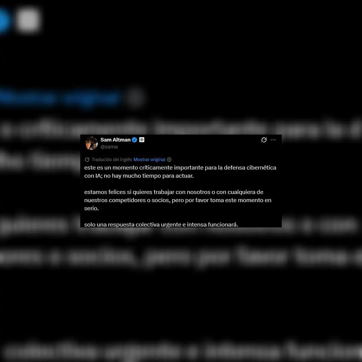Ceo de Open AI publicó su descargo en X.