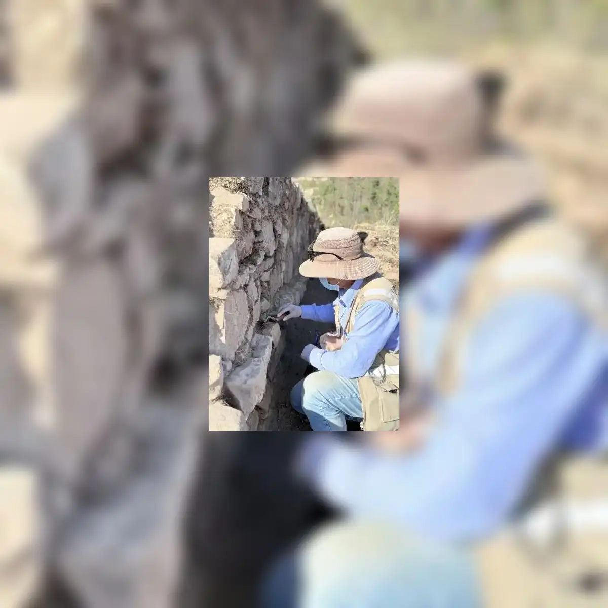 Investigadores peruanos descubren vestigios de una edificación antigua del Tahuantinsuyo en Huaman Orco, Cajamarca. Foto: Agencia Andina