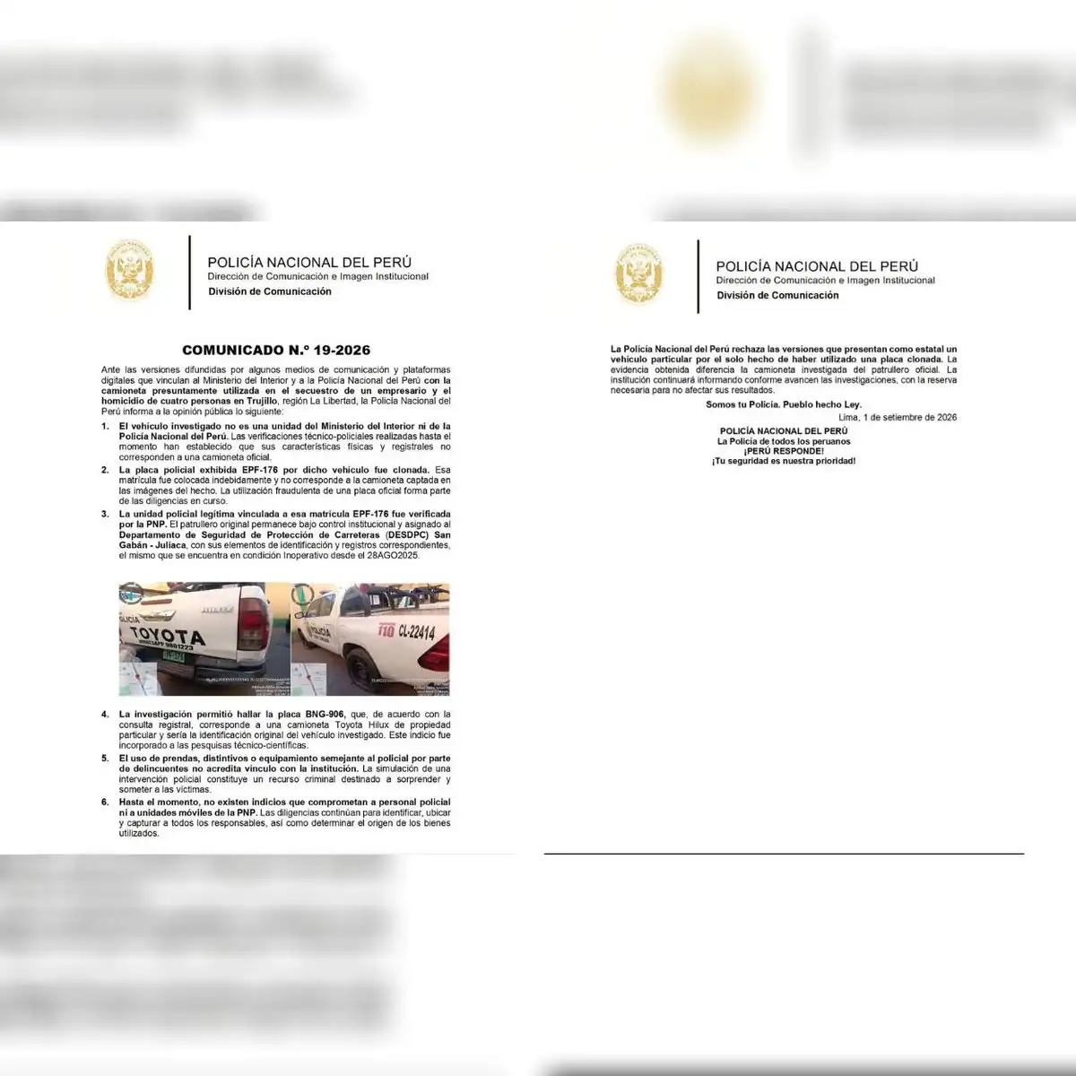 Comunicado PNP