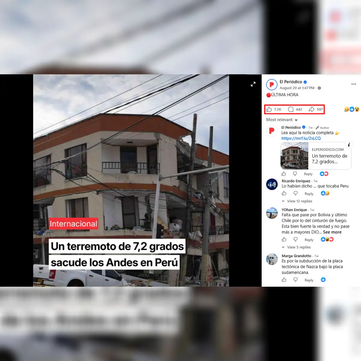 Uno de los posts con más alcance en redes sociales. Foto: Facebook