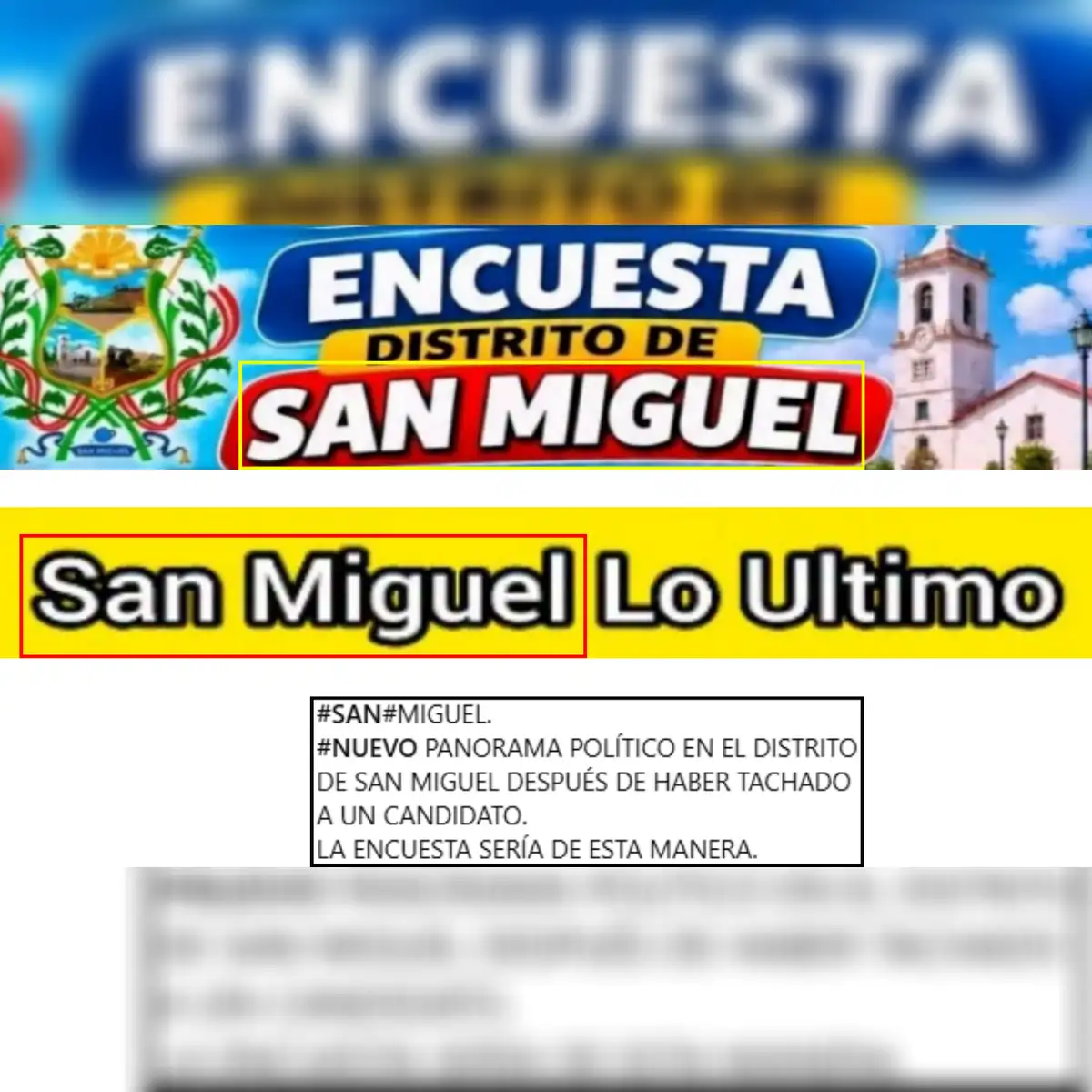 No se especificaba con claridad en dónde quedaba ubicado San Miguel. Foto: Facebook | Composición: LR