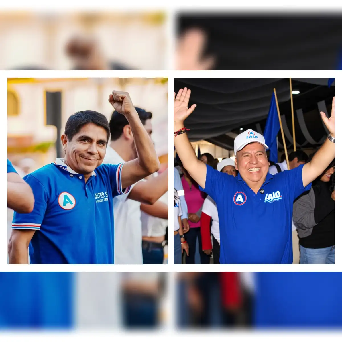 Aspirantes. Izquierda, Walter Soto, y a la derecha “Lalo Villa”, Ladislao Cruz Villachica, ambos de Alianza para el Progreso. Foto: difusión