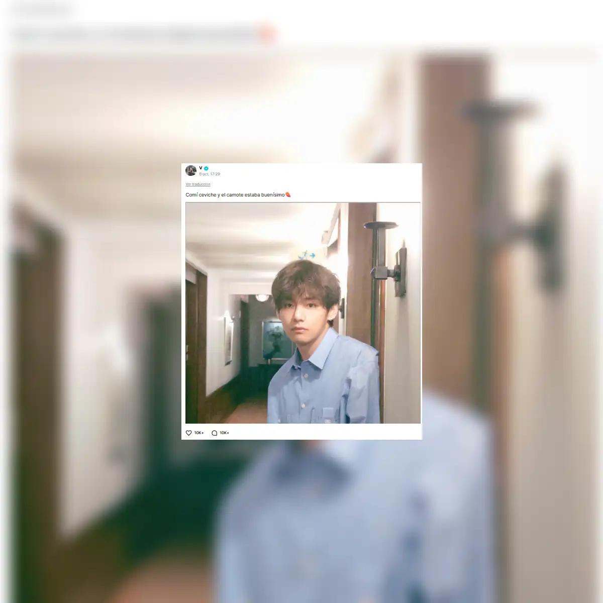 El cantante Taehyung de BTS escribió en español su comentario sobre el ceviche