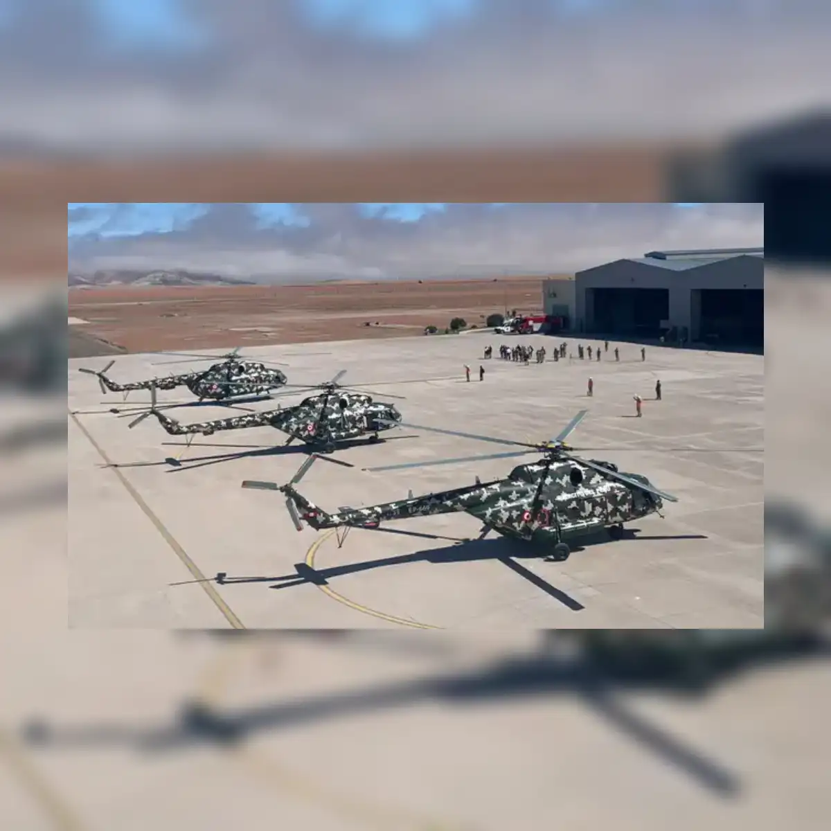 La compañía rusa NASC tardó más de dos años en cumplir el contrato de reparación de tres helicópteros del Ejército, y cuando los entregó, uno presentó fallas. Foto: Ministerio de Defensa