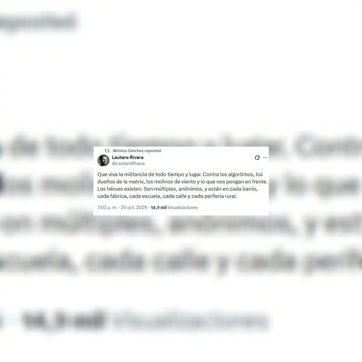 Mónica Sánchez mostró su apoyo a la victoria de Lula Da Silva en Brasil.
