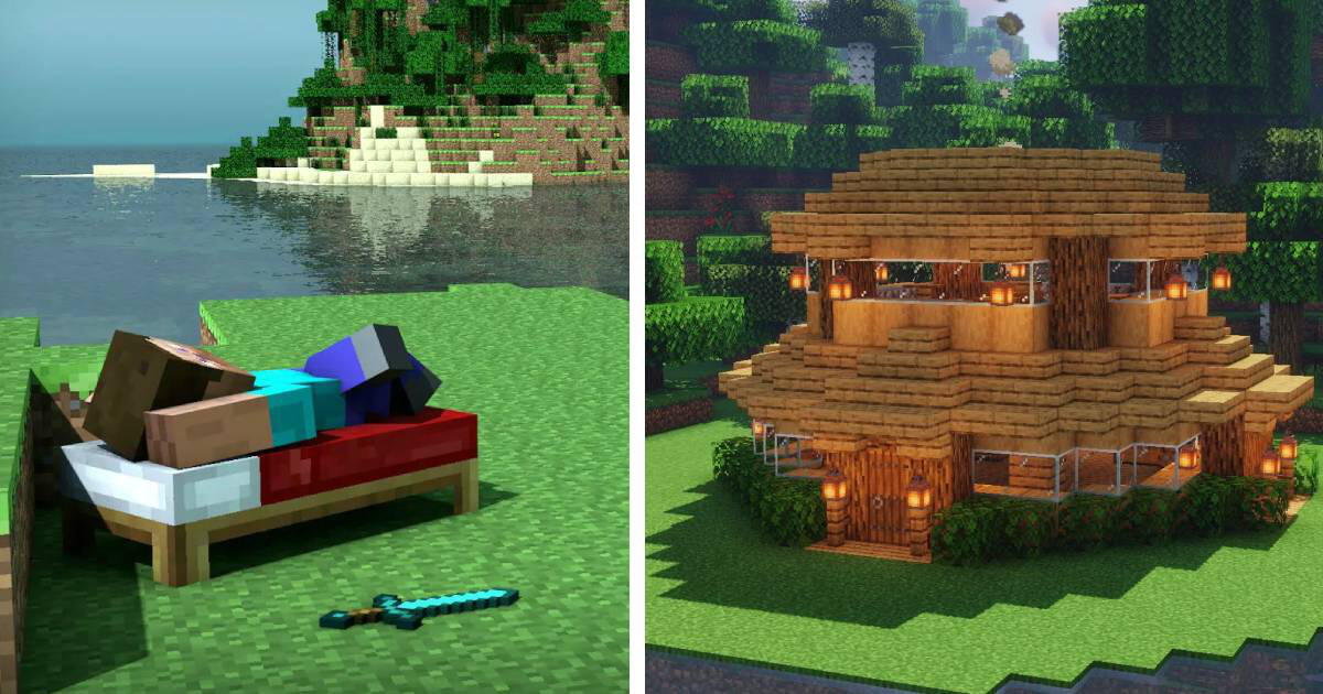 Minecraft: Cómo hacer una casa moderna para SURVIVAL, TUTORIAL
