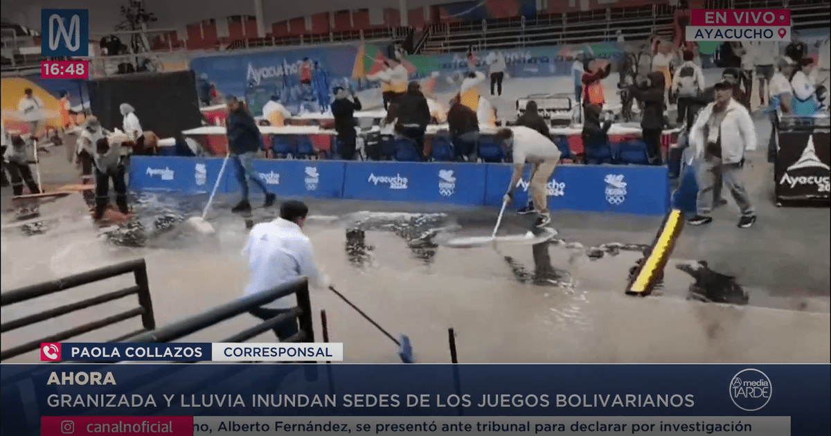 Juegos Bolivarianos 2024 fuertes lluvias inundan sede de competiciones