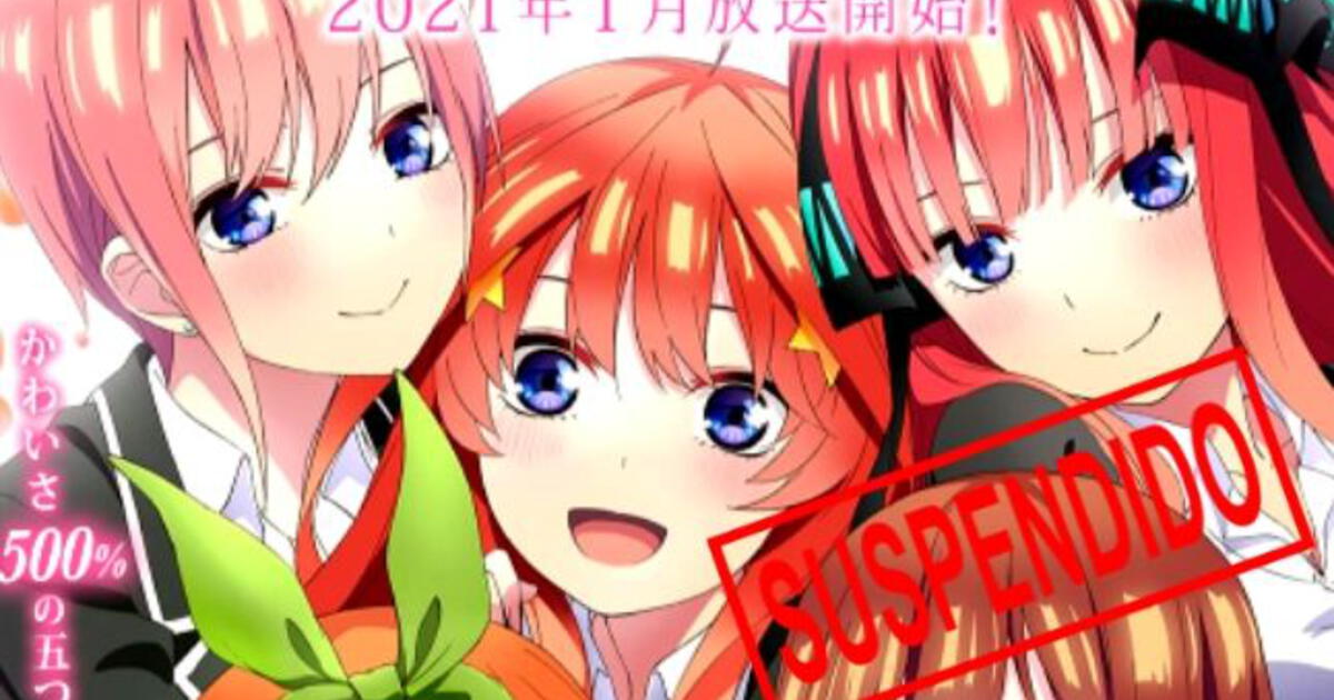 Go-toubun no Hanayome Segunda temporada suspendida hasta enero de 2021  debido a coronavirus (COVID-19) en Japón, Anime, Manga Online, México, Crunchyroll, Animes