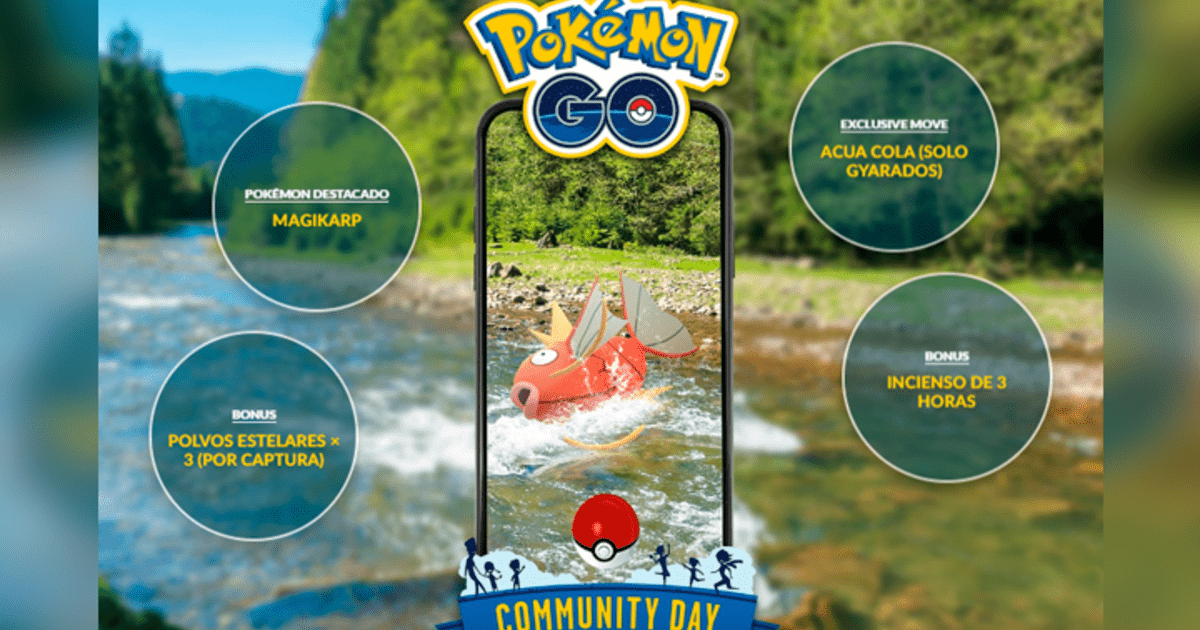 Pokémon GO Magikarp Community Day fecha, horarios y movimiento que