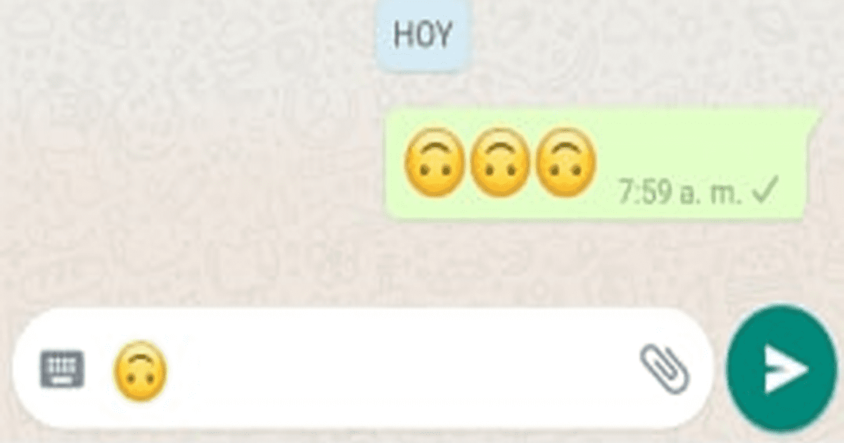 Whatsapp: entérate del verdadero significado del emoji con una ‘carita al revés’ [fotos]