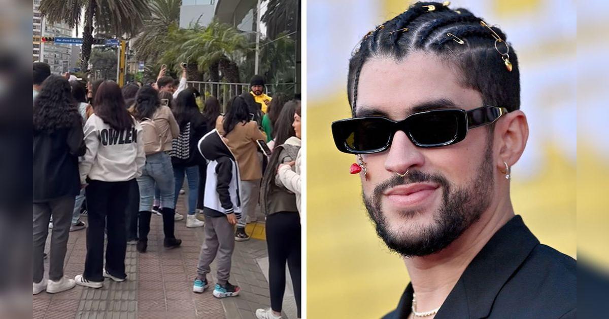 Bad Bunny Fans de Bad Bunny aguardan en los exteriores del Marriot