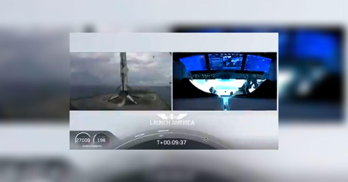 Lanzamiento Space X Crew Dragon cohete Falcon 9 regresa a la Tierra ...
