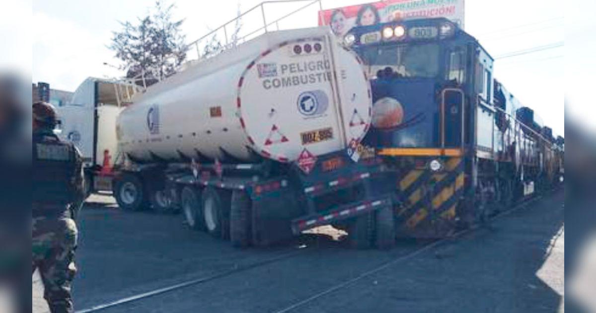 Arequipa pánico generó choque entre tren y cisterna con combustible