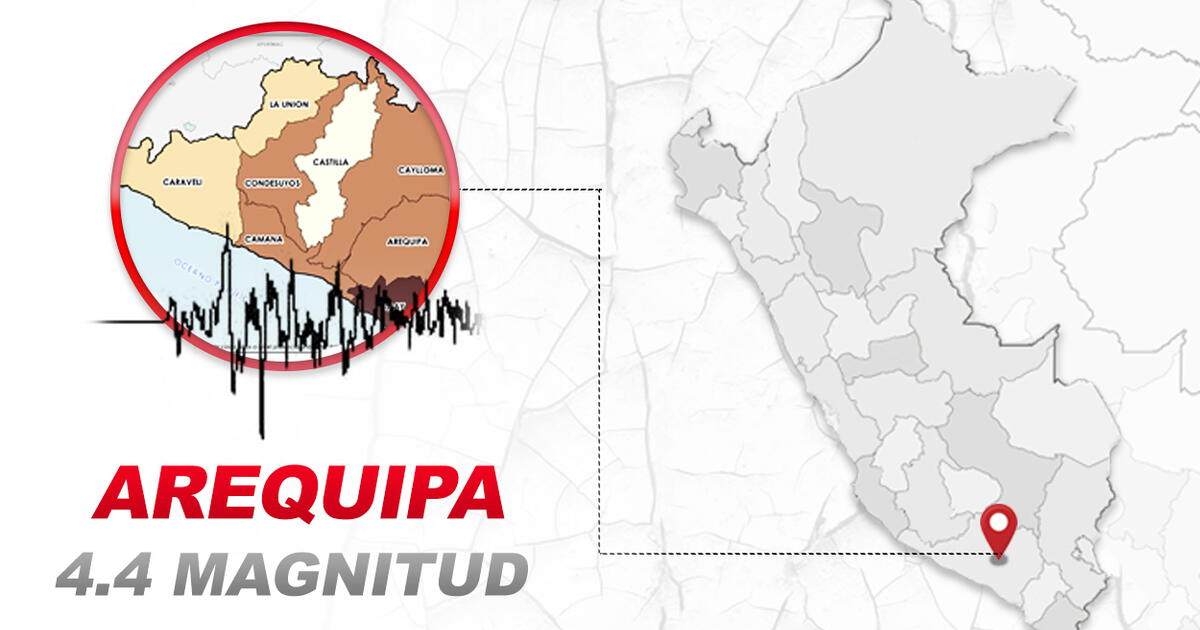 Temblor de 4.4 de magnitud remeció Arequipa hoy, según IGP