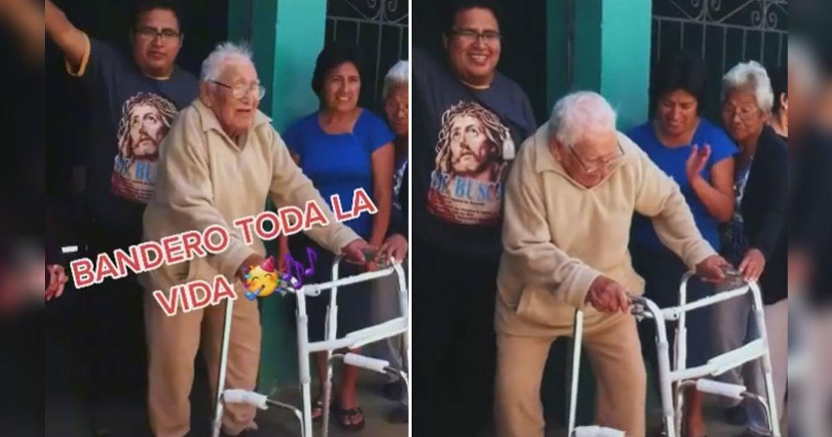 TikTok viral: adulto mayor se sostiene en su andador para bailar al ...