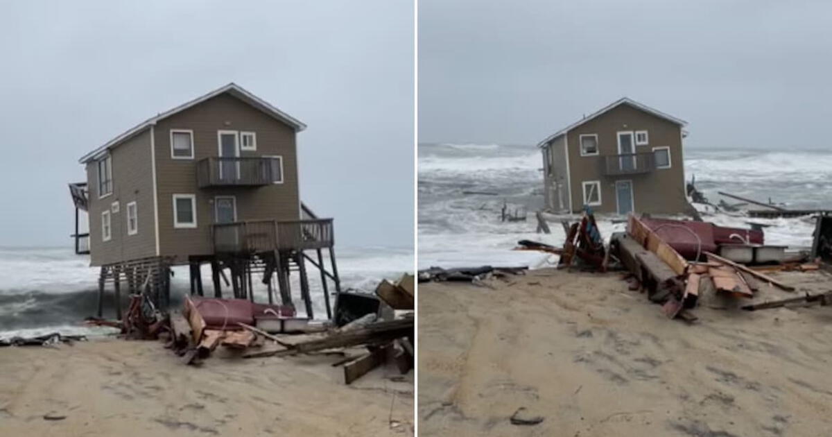 Tiktok Viral Joven Graba El Momento En Que Su Casa De Playa Colapsa Y Es Arrastrada Por La