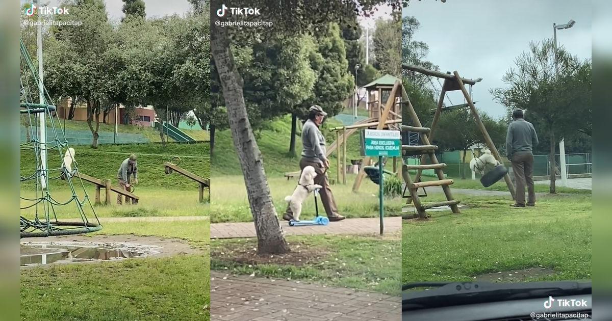 TikTok viral: hombre lleva a pasear a su perrito al parque de ...