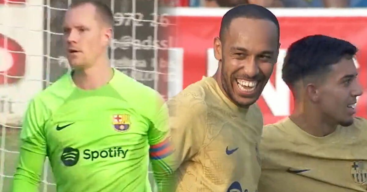 FC Barcelona vs. Olot Pierre Aubameyang marcó el primer gol del Barza