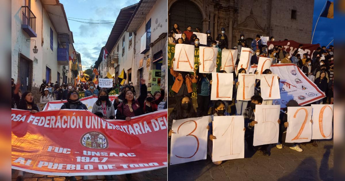 Unsaac Cusco centenares de estudiantes se manifestaron contra la