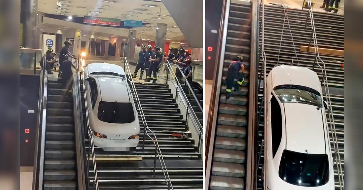 Insólito suceso: roba un auto y lo empotra en las escaleras de una ...