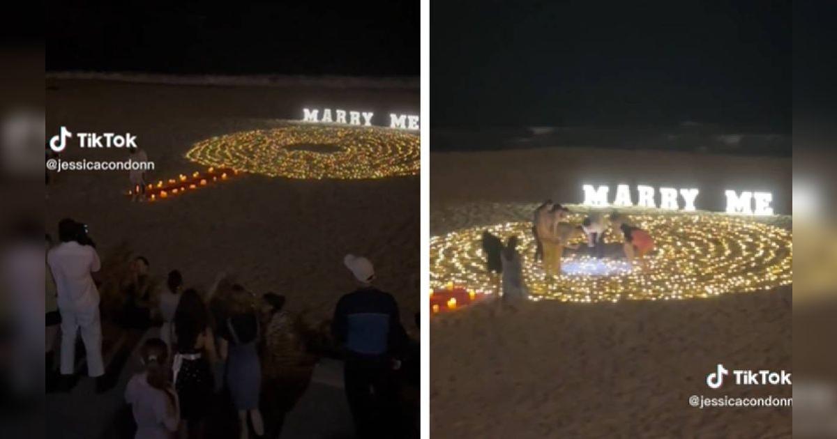 TikTok viral: Joven le pide matrimonio a su novia en la playa, pero se ...