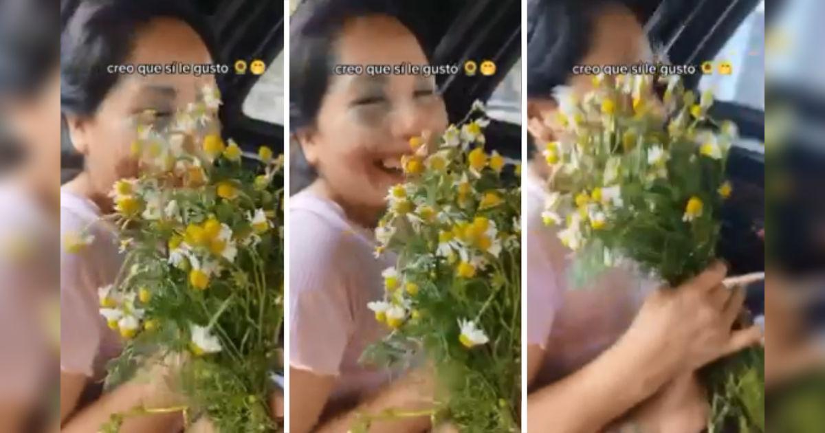 Tiktok viral: joven sorprende a su novia con un ramo de manzanilla Lo ...
