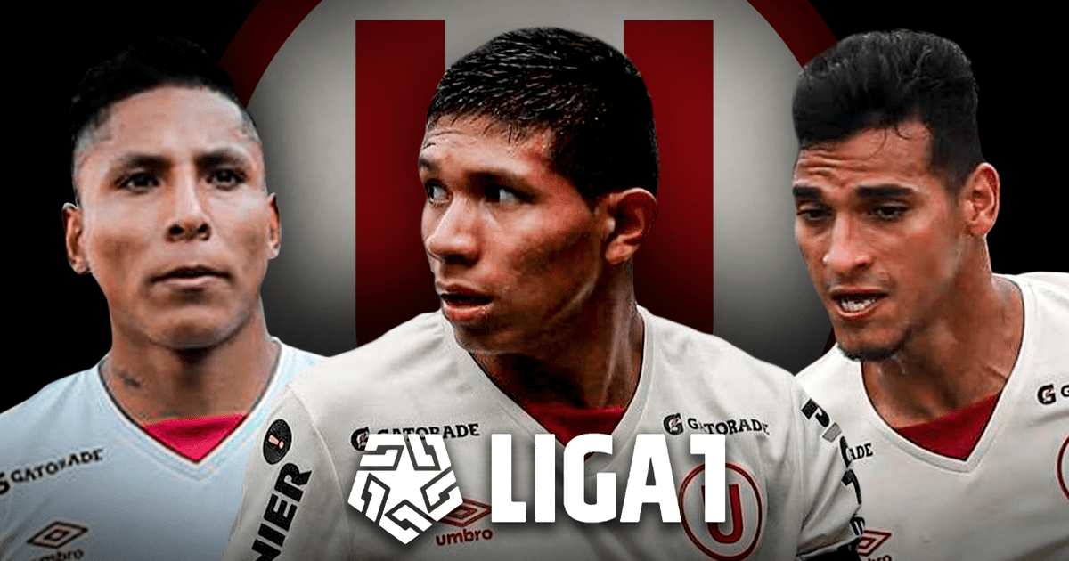 Universitario Raúl Ruidíaz Edison Flores y Miguel Trauco el