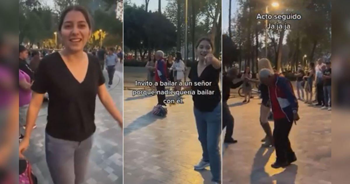 TikTok viral | Joven saca a bailar a adulto mayor que estaba solo, pero ...