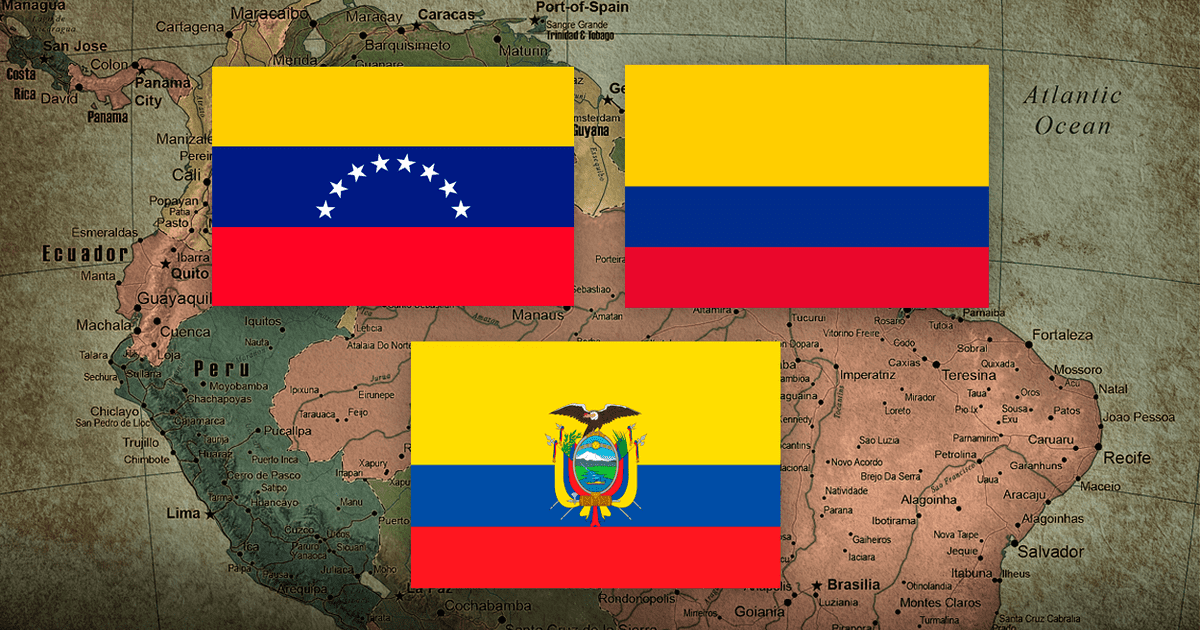 Banderas De Colombia Venezuela Y Ecuador 9712