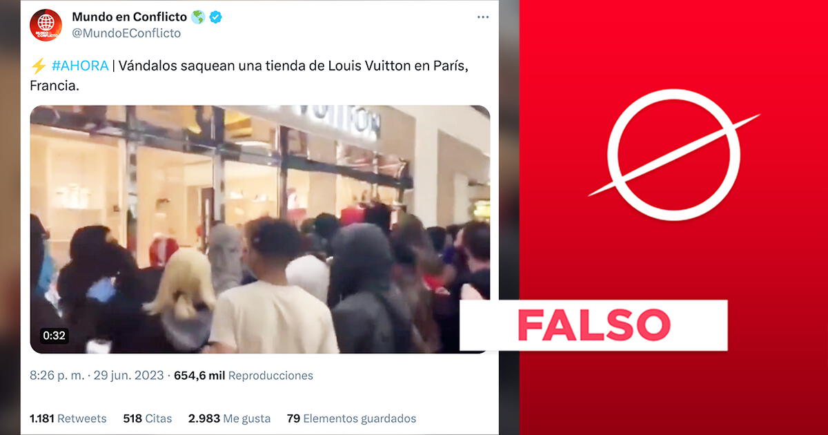 Protestas en Francia: video de saqueo en tienda Louis Vuitton no fue  grabado en París ni en 2023
