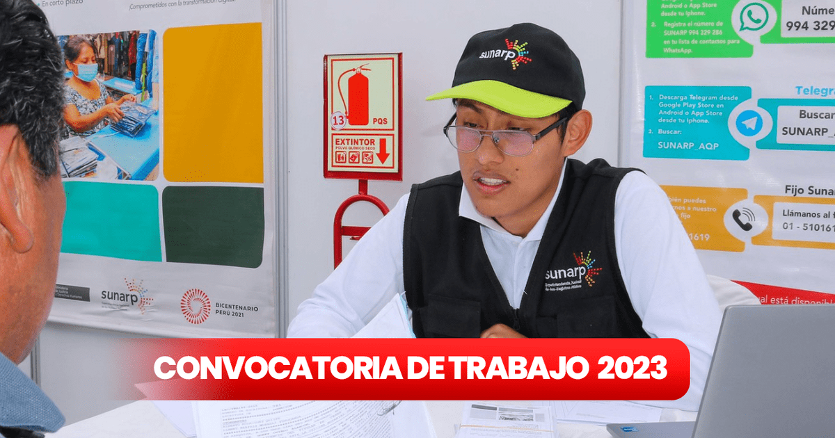 Convocatoria De Trabajo SUNARP: Entidad Ofrece 114 Puestos Para ...