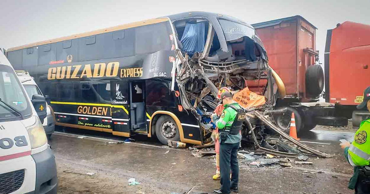 Choque Entre Bus Interprovincial Y Volquete En Panamericana Sur Deja Un Muerto Y 13 Heridos