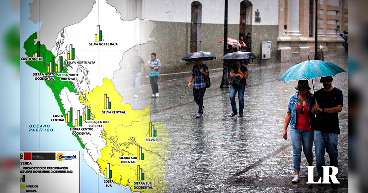 Senamhi ¿cuál es el pronóstico de lluvias para noviembre y diciembre de 2023 en Perú