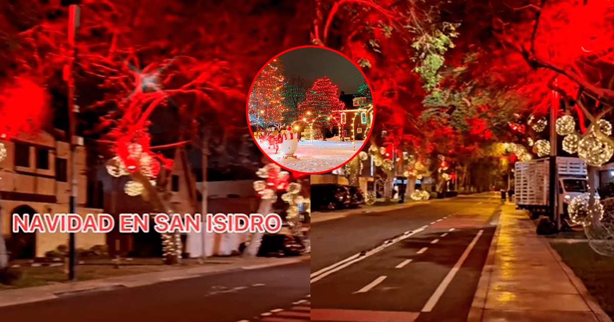 Calle de San Isidro sorprende con hermosas decoraciones navideñas: "Parece Estados Unidos"