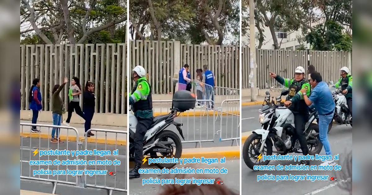 TikTok viral | Postulante a San Marcos llega en moto de policía para ...