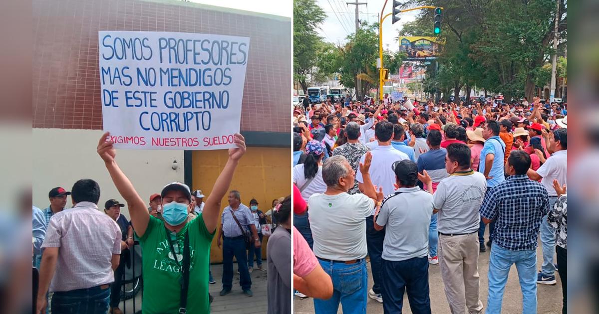Piura: Docentes protestan para exigir pago de mensualidad y beneficios ...