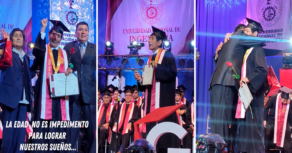 Peru |  TikTok Viral |  Senior graduate at UNI and thanks to his parents for their support: “It's never too late to learn” |  National Engineering University |  Video |  Viral video