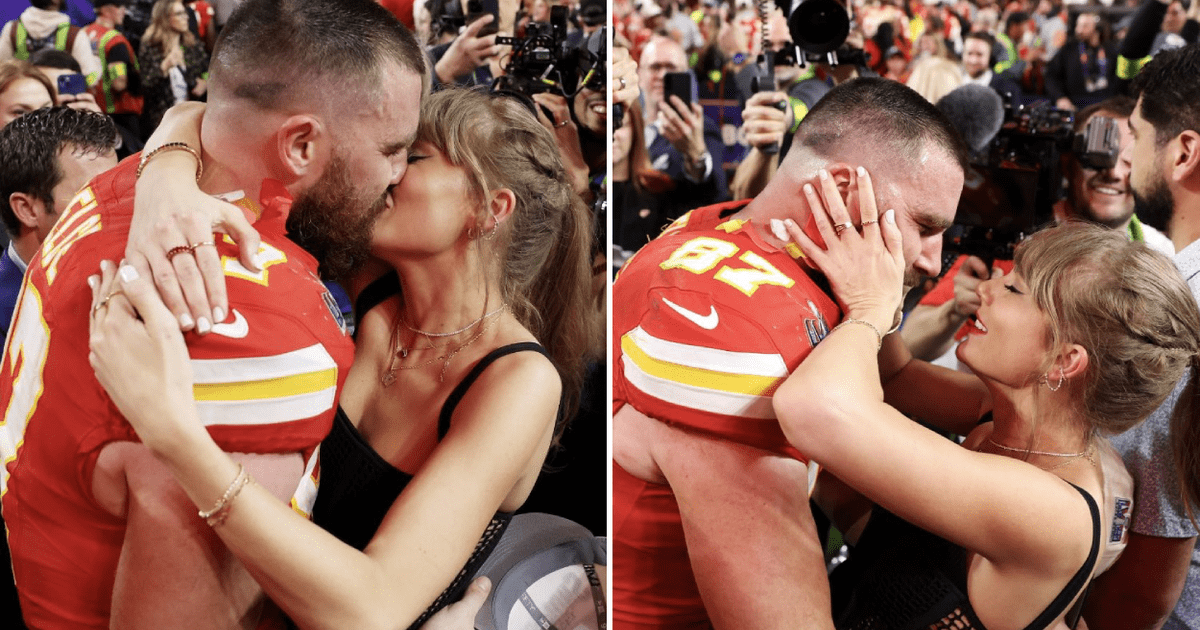 Taylor Swift and Travis Kelce: A Passionate Kiss at the Super Bowl 2024