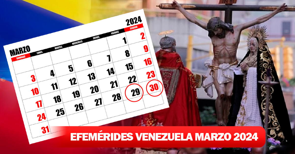 Efemérides en Venezuela MARZO 2024 esta es la lista completa de