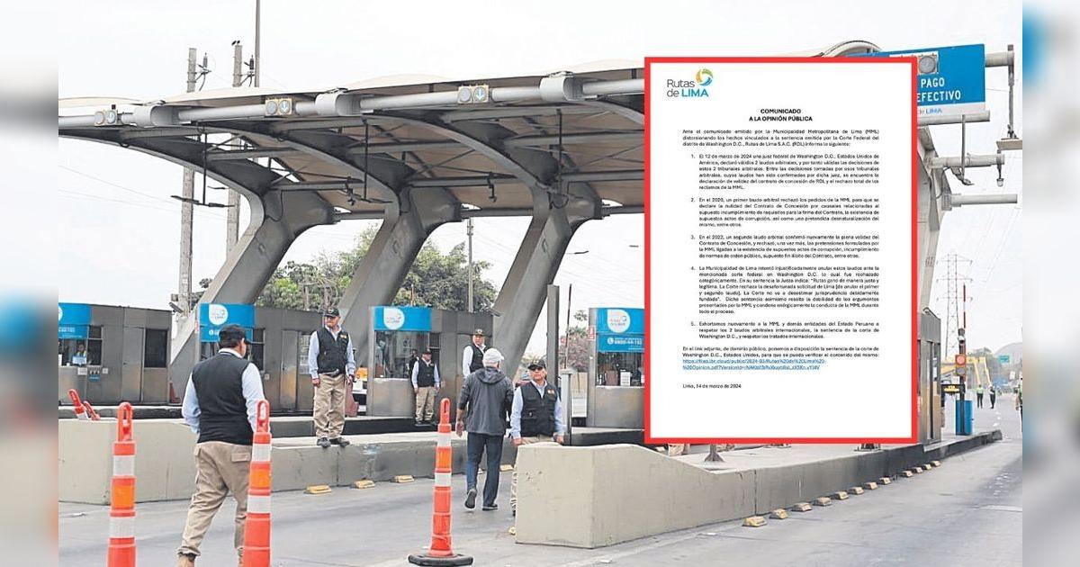 Peaje Puente Piedra | Rutas de Lima: tribunal de EE. UU. rechazó ...