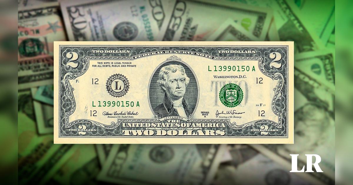 Billetes de colección | El billete de 2 dólares que tiene número de ...