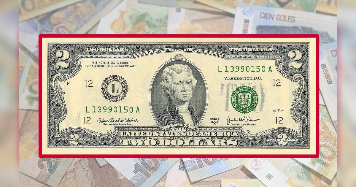 Billetes de colección | Billete de 2 dólares con error único en su ...