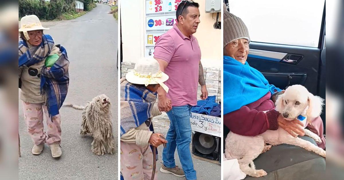 Tiktoker conmueve al ayudar a una adulta mayor y su fiel perrito en ...