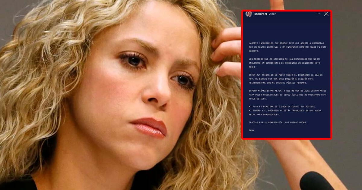 Shakira no confirma su concierto en Perú del lunes 17 de febrero tras
